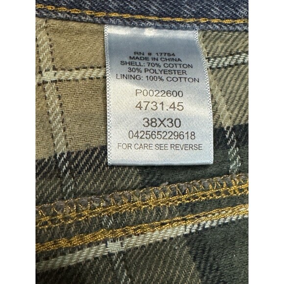 Key Flannel Lined Denim Work Jeans Straight Leg 38x30 Workwear Streetwear Winter - Picture 3 of 9